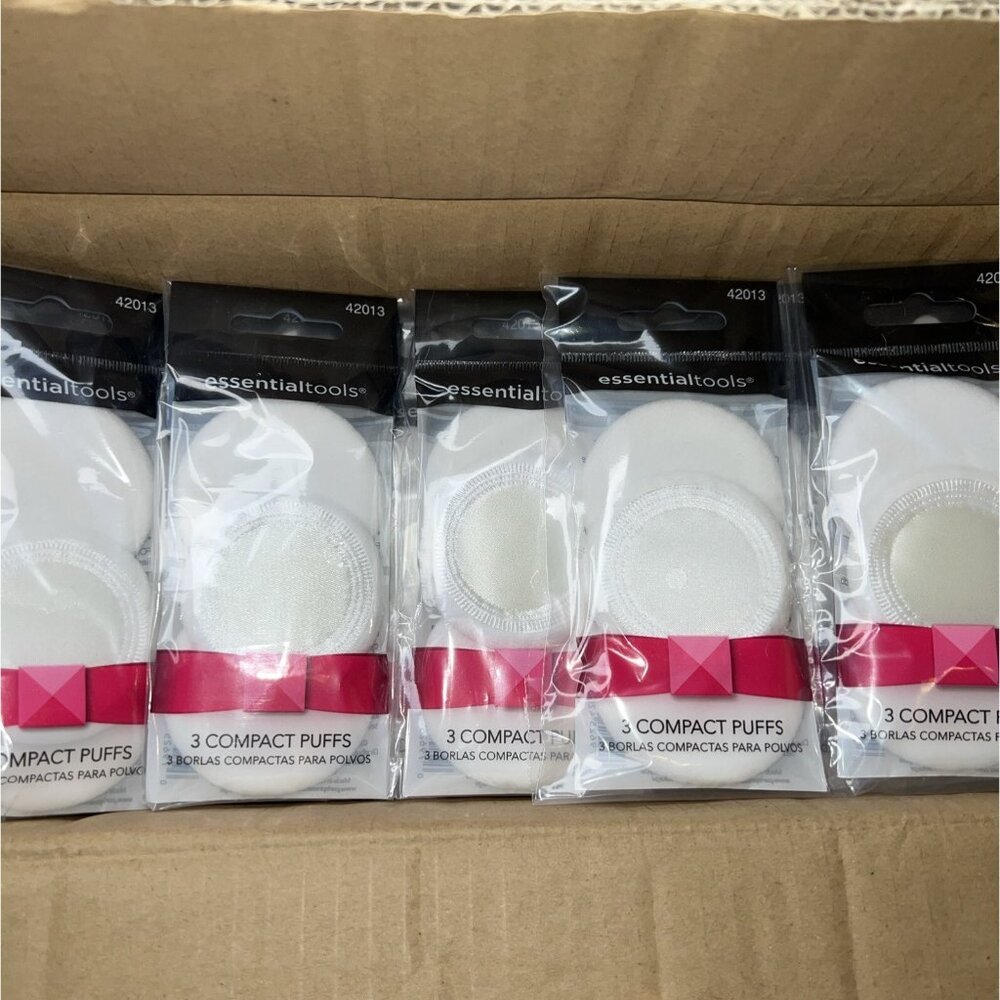Box Of 20 3-pack Essential Tools Compact Powder Puff Pads (60 Total Pads)